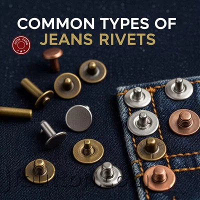 জিন্স rivets পোশাক ব্যবহৃত সাধারণ ধরনের কি কি?